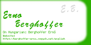 erno berghoffer business card