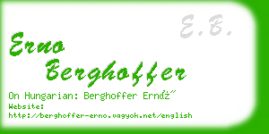 erno berghoffer business card